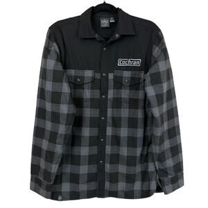 Stormtech Performance Black Plaid Snap Front Shirt  Jacket Shacket Size SMALL